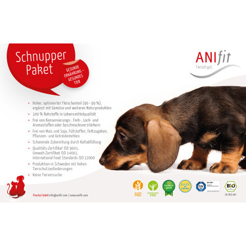 Hund Hundefutter Nassfutter Hunde-Schnupperpaket 200g 1 Set mit verschiedenen Sorten / Flocken / Testpackungen -3- Anifit