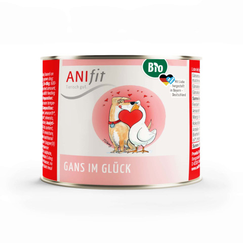 Hund Hundefutter Nassfutter BIO Gans Im Glück 200g 6 Stück -1- Anifit
