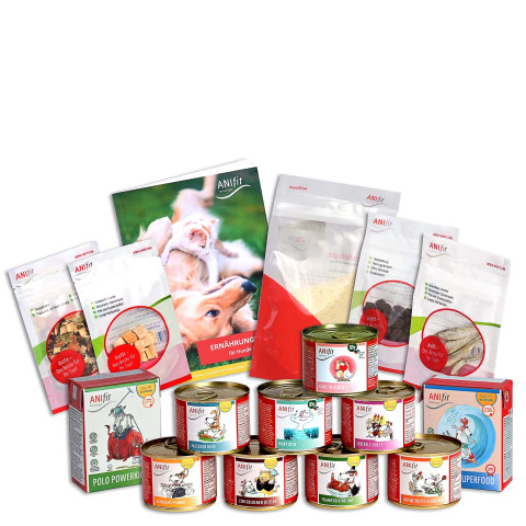Hund Hundefutter Nassfutter Alle Sorten Hunde-Schnupperpaket 200g 1 Set mit allen Nassfutter-Sorten plus Flocken / Testpackungen -1- Anifit