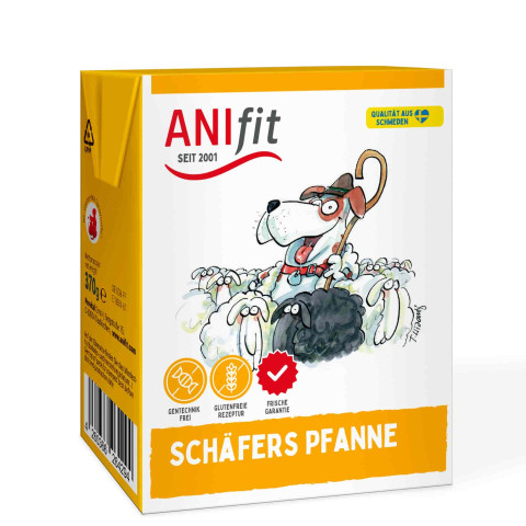Hund Nassfutter Aktion Schäfers Pfanne 370g 6 Stück im Tetra Pak -1- Anifit