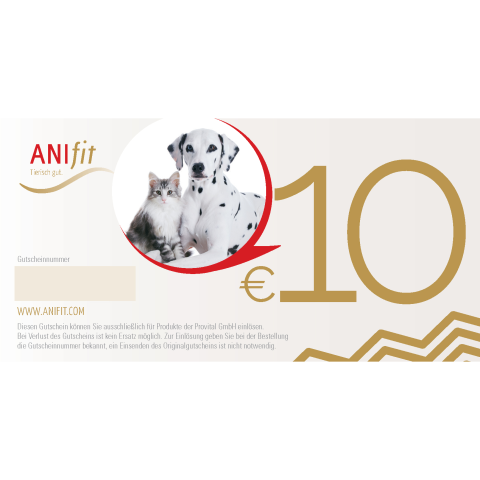 Hund Provital Werbematerial Zubehör Anifit 10 EUR Gutschein 1 Stück -1- Anifit